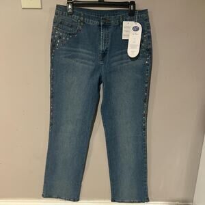 Diane gilman blue denim capri